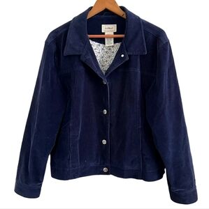 L.L. Bean VTG 90s Corduroy Chore Jacket Navy Blue L Cabincore Cottagecore